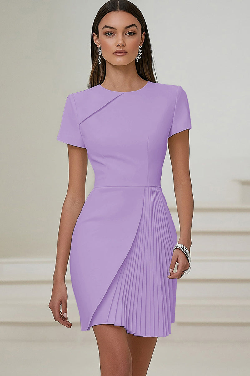 Load image into Gallery viewer, Ivory Pleated Work Dress with Short Sleeves