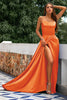 Load image into Gallery viewer, Dark Green Backless Satin Prom Dress with Slit