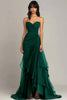 Load image into Gallery viewer, Dark Brown Sweetheart Ruched Ruffled Formal Dress