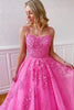 Load image into Gallery viewer, Princess Yellow Appliques Spaghetti Straps Prom Dress