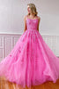 Load image into Gallery viewer, Princess Yellow Appliques Spaghetti Straps Prom Dress