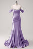 Load image into Gallery viewer, Golden Mermaid Cold Shoulder Sequined Ruched Long Prom Dress