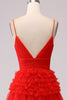 Load image into Gallery viewer, A Line Spaghetti Straps Pink Princess Prom Dress with Ruffles
