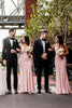 Load image into Gallery viewer, Pink Cowl Neck Satin Bridesmaid Dress With Pleated