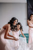 Load image into Gallery viewer, Pink Cowl Neck Satin Bridesmaid Dress With Pleated