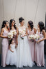 Load image into Gallery viewer, Pink Cowl Neck Satin Bridesmaid Dress With Pleated