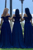 Load image into Gallery viewer, Off-the-Shoulder A-line Chiffon Bridesmaid Dress With Appliques