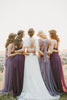 Load image into Gallery viewer, Purple A Line Convertible Wear Chiffon Bridesmaid Dress with Pleated