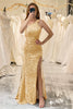 Load image into Gallery viewer, Golden Mermaid One Shoulder Sequin Long Prom Dress with Slit