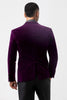 Load image into Gallery viewer, Peak Lapel Dark Purple Single Breasted Men&#39;s Blazer