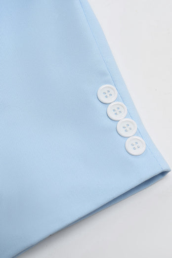 Light Blue Peak Lapel 2 Piece Men's Prom Suits