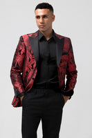 Load image into Gallery viewer, Peak Lapel Red 2 Pieces One Button Men&#39;s Prom Blazer