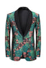 Load image into Gallery viewer, Green Shawl Lapel Jacquard Floral Pattern Men&#39;s Homecoming Suit Jacket Blazer