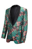 Load image into Gallery viewer, Green Shawl Lapel Jacquard Floral Pattern Men&#39;s Homecoming Suit Jacket Blazer