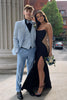 Load image into Gallery viewer, Shawl Lapel Light Blue Jacquard 3-Piece Men&#39;s Prom Suits