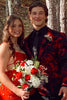 Load image into Gallery viewer, Burgundy Shawl Lapel Floral One Button 2-Piece Prom Suits for Men