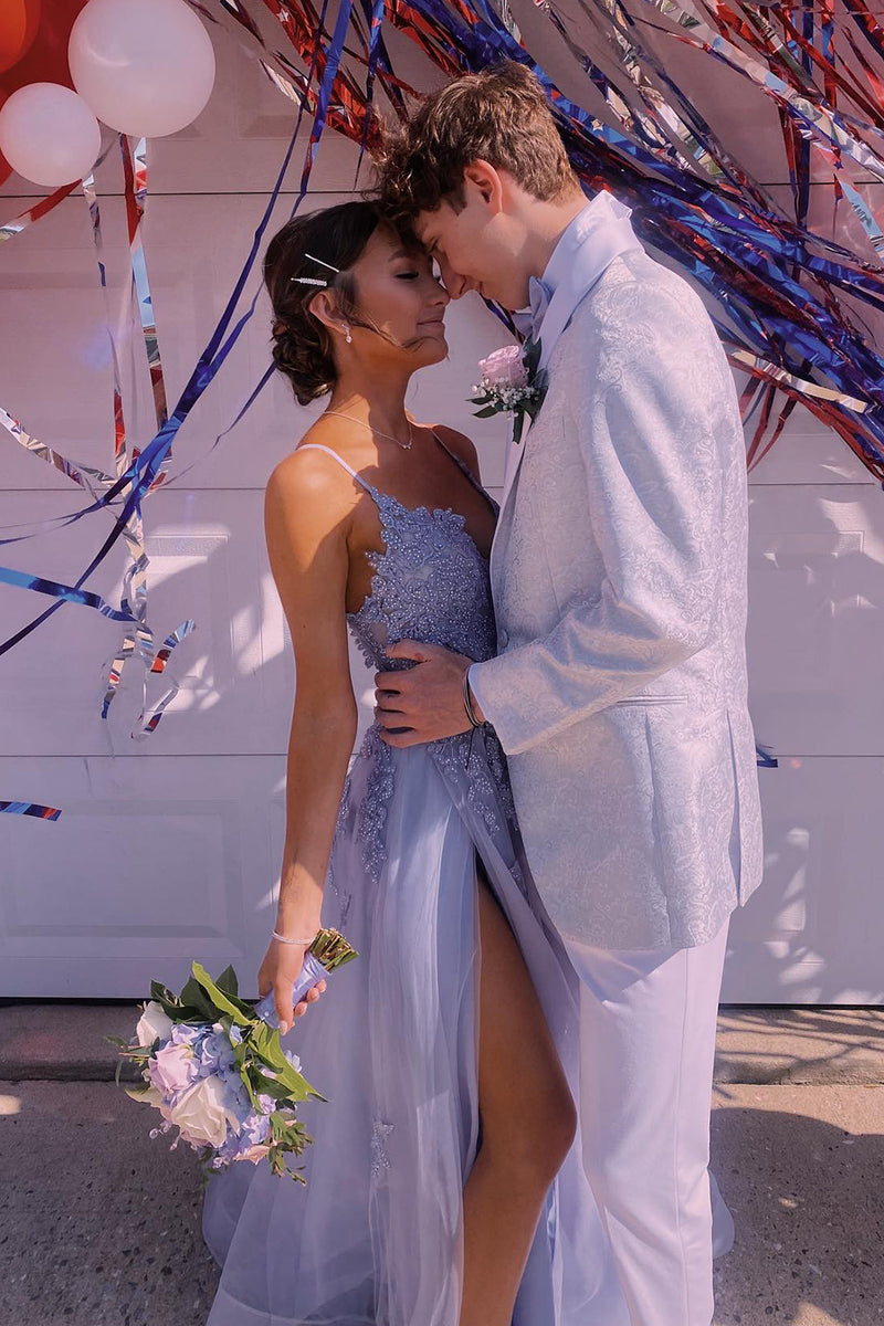 Load image into Gallery viewer, White Jacquard Shawl Lapel One Button 2 Pieces Men&#39;s Prom Suits