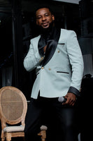 Load image into Gallery viewer, Shawl Lapel 2 Pieces Slim Fit White Men&#39;s Prom Suits