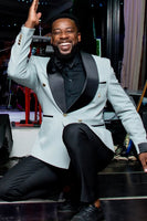 Load image into Gallery viewer, Shawl Lapel 2 Pieces Slim Fit White Men&#39;s Prom Suits