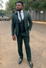 Load image into Gallery viewer, Notched Lapel Dark Green 3 Pieces Men&#39;s Prom Suits