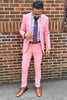 Load image into Gallery viewer, Pink Peaked Lapel 2 Pieces Men&#39;s Prom Suits