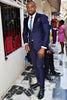 Load image into Gallery viewer, Dark Blue 2 Pieces Peaked Lapel Men&#39;s Formal Suits