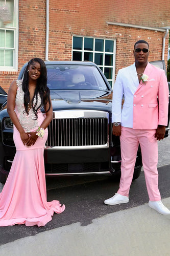 Shawl Lapel 2 Pieces Pink Men's Prom Suits