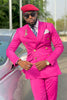 Load image into Gallery viewer, Peaked Lapel 2 Pieces Fuchsia Men&#39;s Prom Suits