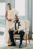 Load image into Gallery viewer, Shawl Lapel 2 Pieces White Men&#39;s Wedding Suits