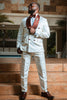 Load image into Gallery viewer, Jacquard Shawl Lapel 2 Pieces White Men&#39;s Wedding Suits