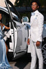 Load image into Gallery viewer, Jacquard Peaked Lapel 2 Pieces White Men&#39;s Prom Suits