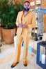 Load image into Gallery viewer, Peaked Lapel 2 Pieces Single Buckle Yellow Prom Suits