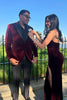 Load image into Gallery viewer, Burgundy 2 Pieces Peaked Lapel Men&#39;s Prom Suits