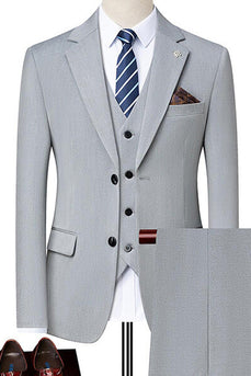 Grey 2 Pieces Notched Lapel Men's Prom Suits