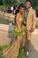 Load image into Gallery viewer, Khaki Notched Lapel 2 Piece Men&#39;s Prom Suits