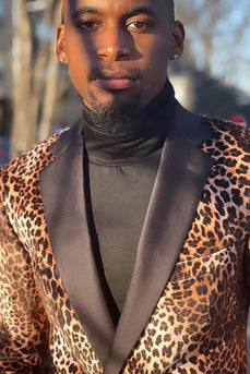 Leopard Printed Notched Lapel 2-Piece Prom Suits