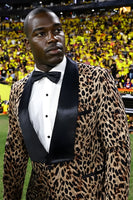 Load image into Gallery viewer, Leopard Printed Shawl Lapel 2-Piece Prom Suits