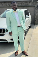Load image into Gallery viewer, Notched Lapel Light Green 2 Pieces Men&#39;s Prom Suits