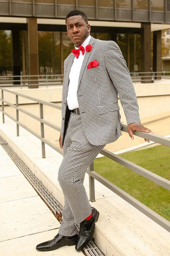 Grey 2 Pieces Striped Notched Lapel Men's Prom Suits