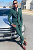 Load image into Gallery viewer, Dark Green 3 Pieces Notched Lapel Men Prom Suits