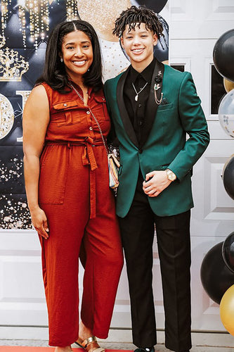 Dark Green Shawl Lapel 2 Pieces Men's Prom Suits