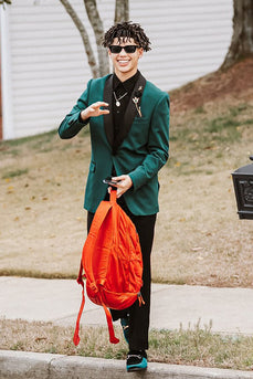 Dark Green Shawl Lapel 2 Pieces Men's Prom Suits