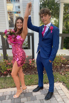 Blue 2 Pieces Notched Lapel Men's Prom Suits