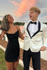Load image into Gallery viewer, Jacquard Shawl Lapel 2 Pieces White Satin Men&#39;s Prom Suits