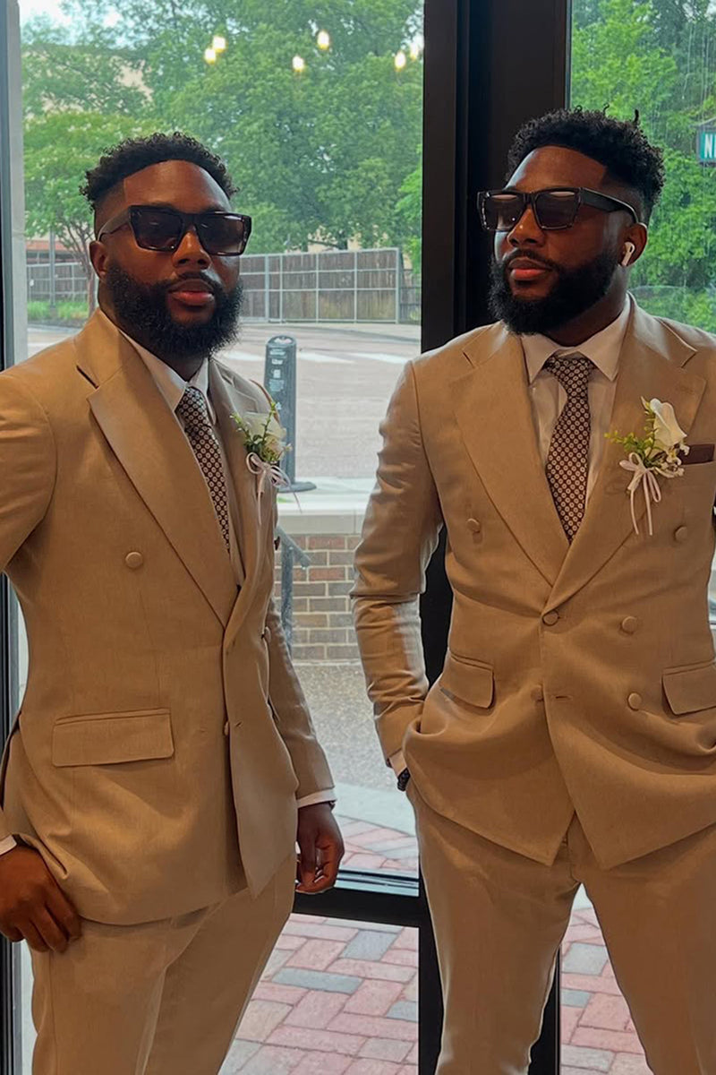 Load image into Gallery viewer, Khaki 2 Piece Notched Lapel Men&#39;s Prom Suits