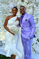 Load image into Gallery viewer, Lilac 2 Piece Peaked Lapel Men&#39;s Prom Suits