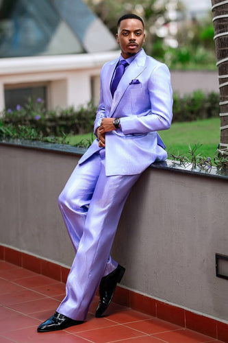Lilac 2 Piece Peaked Lapel Men's Prom Suits