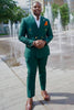 Load image into Gallery viewer, Peacock Green 2 Piece Peaked Lapel Men&#39;s Prom Suits