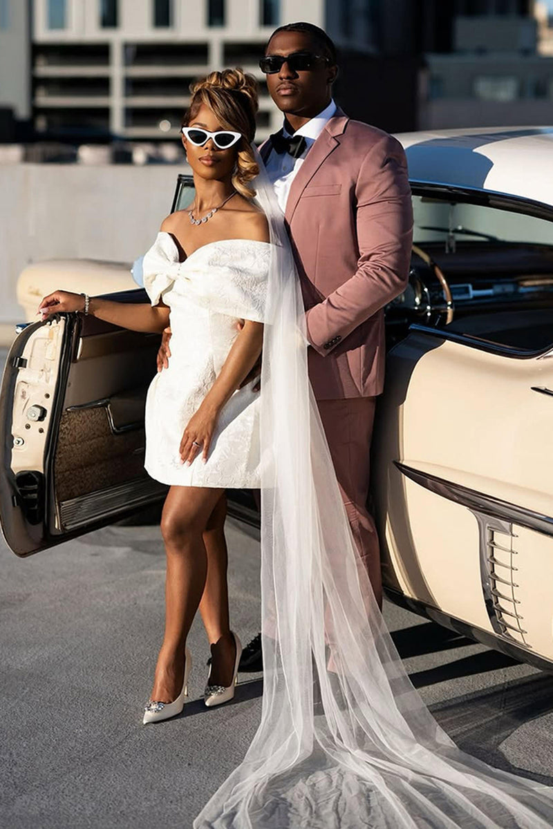 Load image into Gallery viewer, Notched Lapel 2 Pieces Grey Pink Men&#39;s Prom Suits