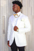 Load image into Gallery viewer, White Jacquard Peaked Lapel Men&#39;s Prom Blazer